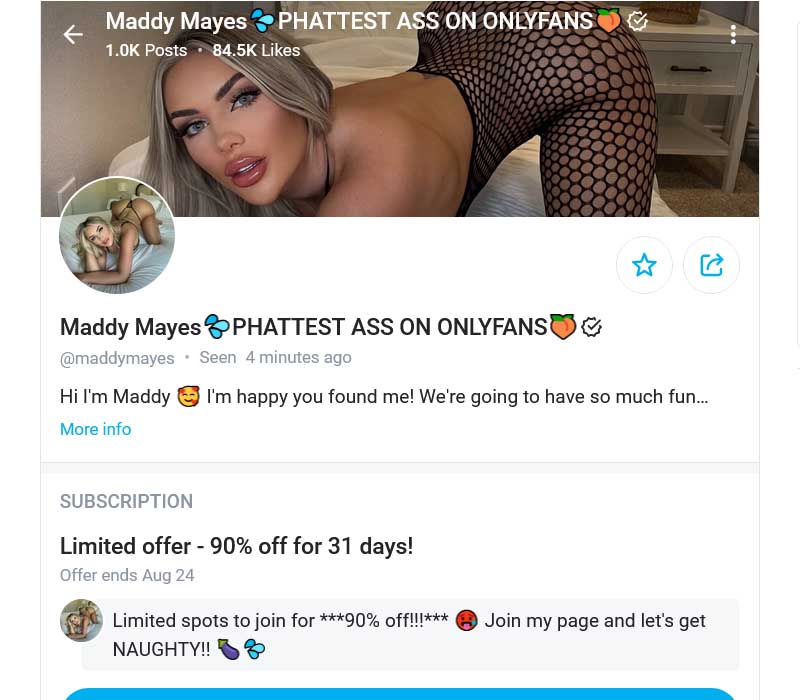 MaddyMayes OF Page